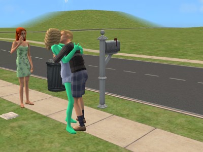 Она думает что её ктото видет...