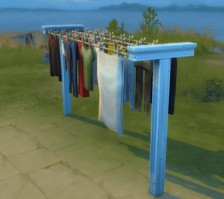 Окончательный вариант иконки и скриншот бельевой веревки в каталоге "The Sims 4 Стирка"