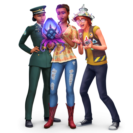 Официальные рендеры, логотип, иконка и бокс-арт игрового набора "The Sims 4 Стрейнджервиль"
