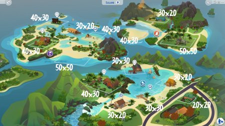 The Sims 4 Жизнь на острове: городок, иконка и размеры участков
