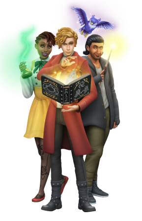 Официальные рендеры, бокс-арт, иконка игрового набора "The Sims 4 Мир магии"