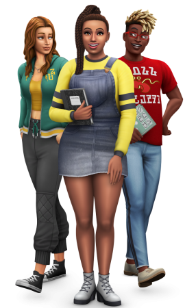 Официальные рендеры, бокс-арт, иконка дополнения "The Sims 4 В университете"
