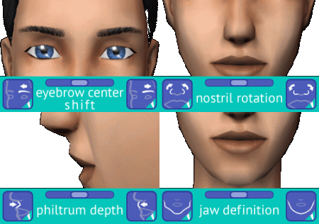 24 лицевых слайдера для Симс 2